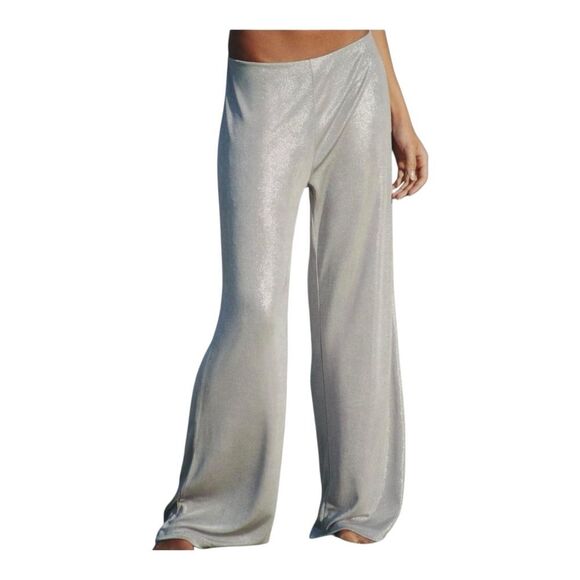 NWT Zara silver metallic stretch pants size small - Picture 3 of 9